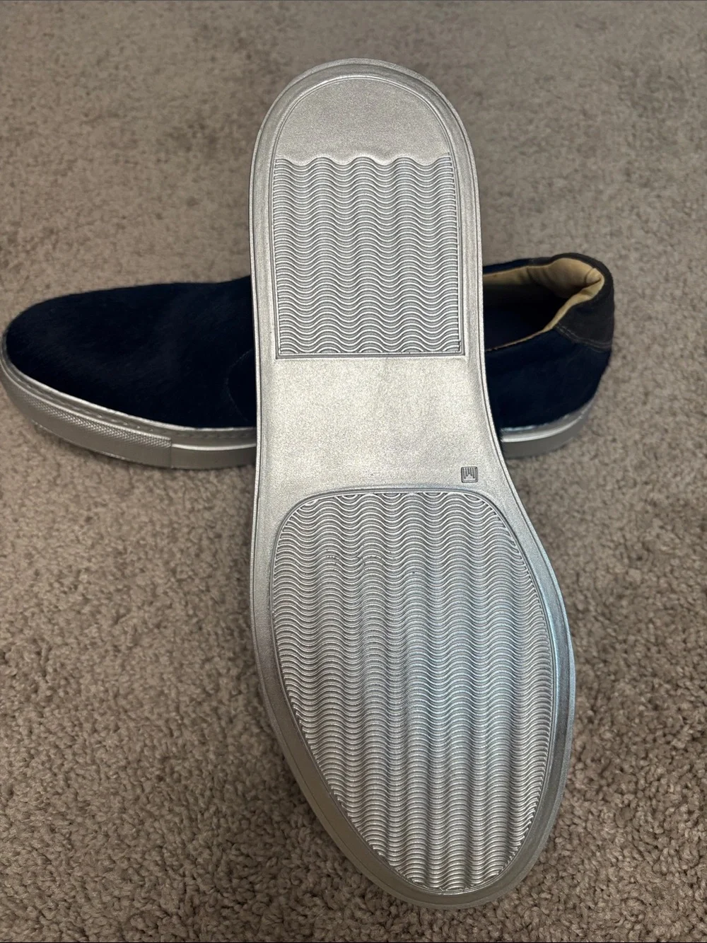 Robert Graham Men’s Navy Leather Calf Hair Slip-On Loafers Shoes Never Worn 9.5